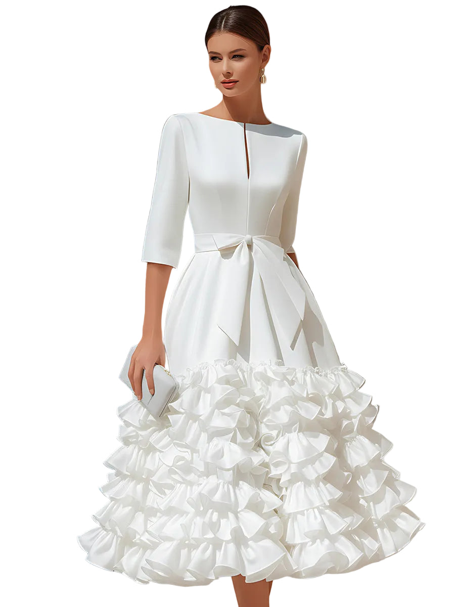 Brooke | Midi Φόρεμα με Ζώνη και Βολάν στο Τελείωμα (Belted Ruffled-Hem Midi Dress)