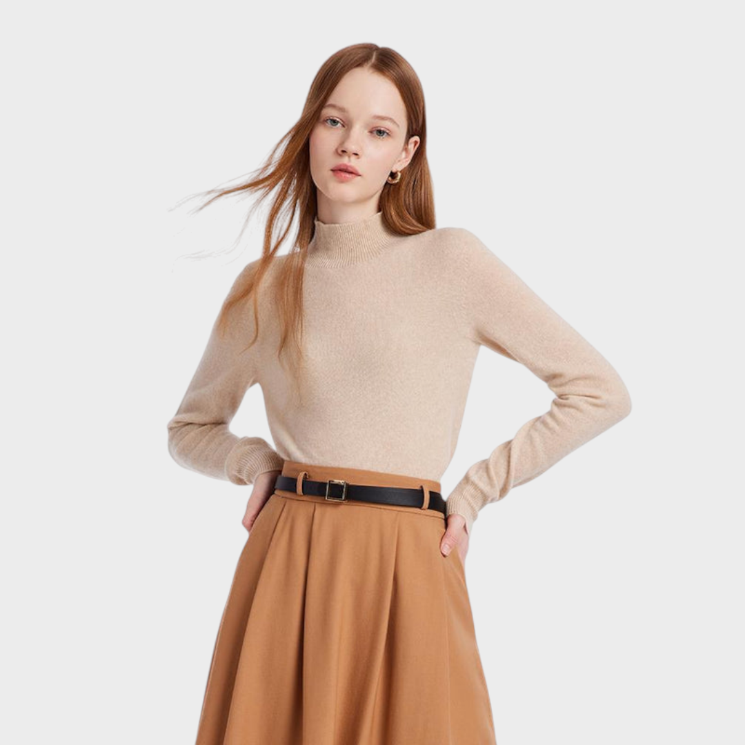 Divine | Γυναικείο Πουλόβερ Cashmere με Ψηλό Λαιμό