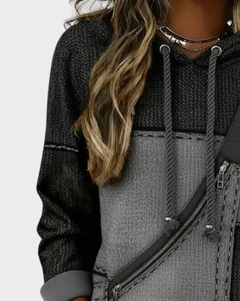 Sansa | Κομψό Hoodie με Χρωματικές Αντιθέσεις (Color Block)