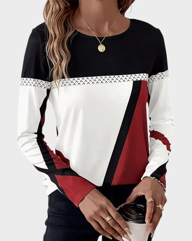 Austria | Καθημερινό Εκτυπωμένο T-Shirt με Στρογγυλή Λαιμόκοψη και Μακριά Μανίκια