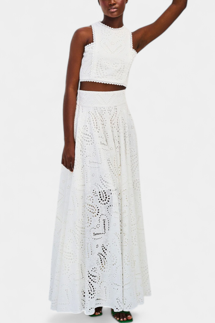 Danitza Ρομαντικό Σετ με Δαντέλα και Διατρήτο Φλοράλ Σχέδιο