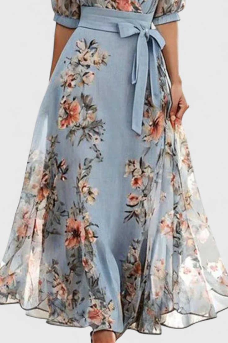 Arlet Φόρεμα Floral Midi με Λαιμόκοψη V