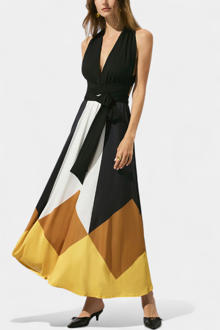 Νάβα Μακρύ Πολυμορφικό Φόρεμα με Ανοιχτή Πλάτη και Ευέλικτη Σιλουέτα