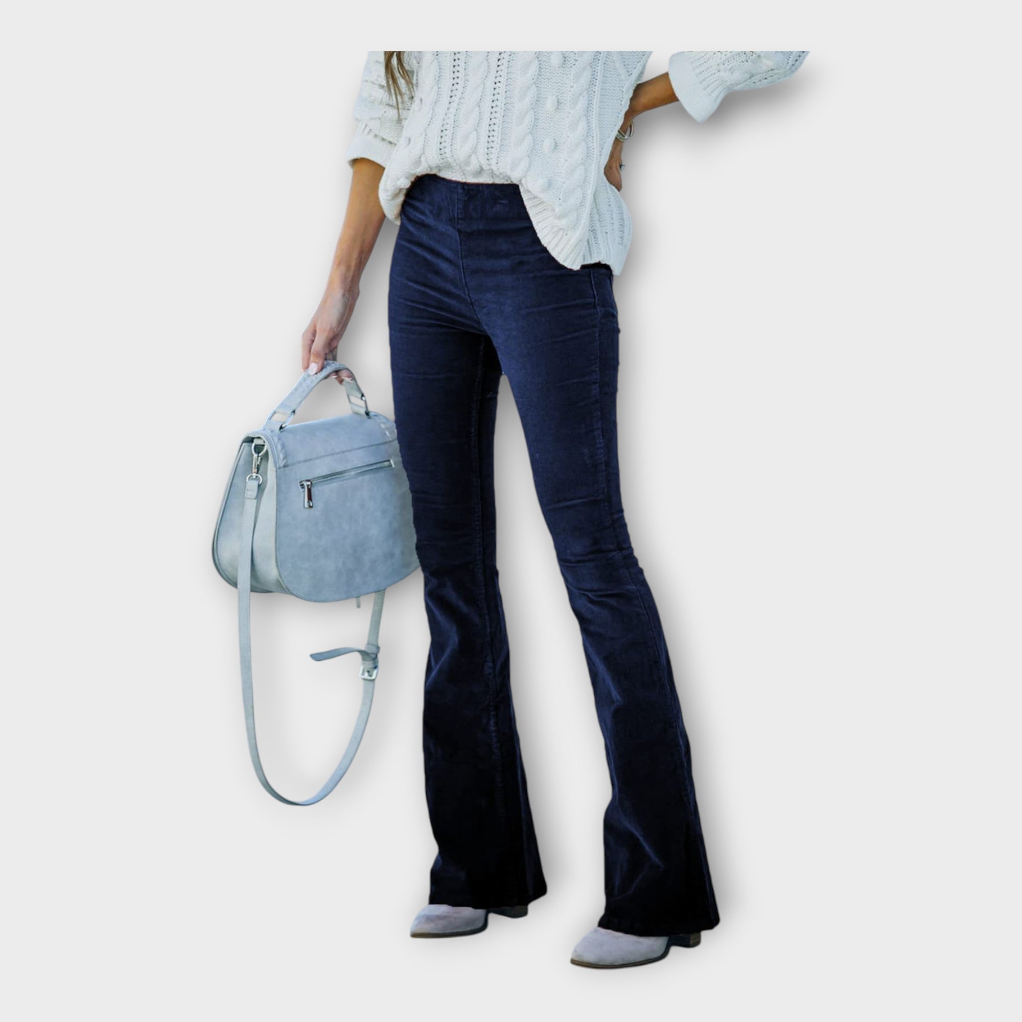 Κομψό Παντελόνι με Εφαρμογή σε Γραμμή Καμπάνα