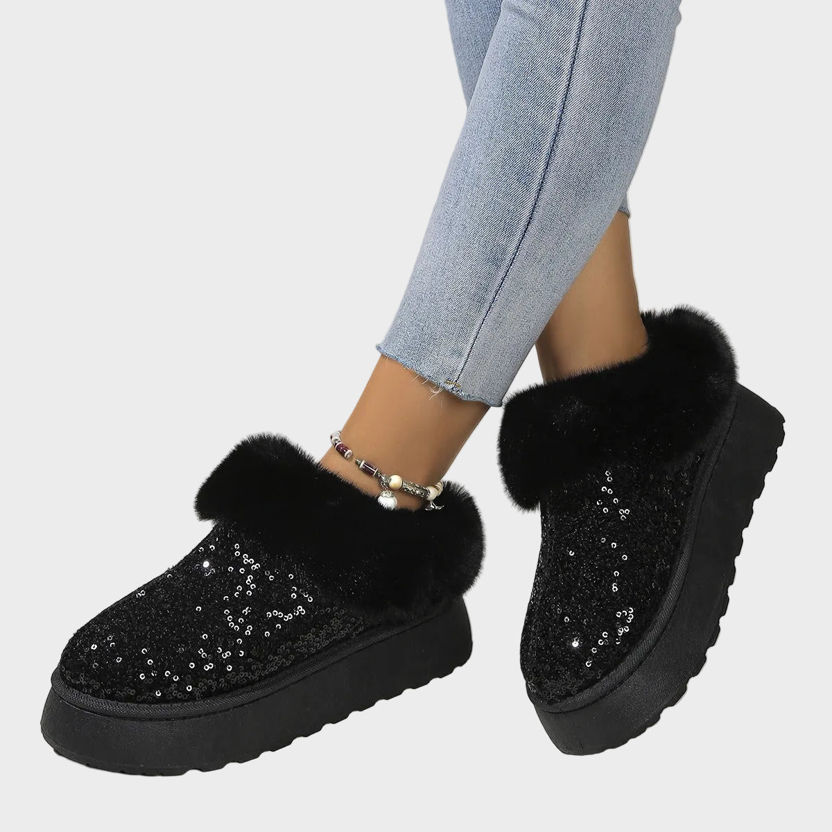 CrystalFur Άνετες Μπότες Πλατφόρμας