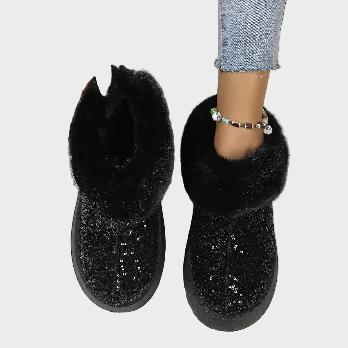 CrystalFur Άνετες Μπότες Πλατφόρμας