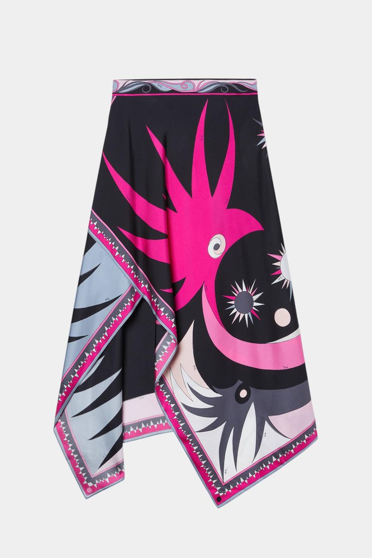 Ciana Σατέν Σετ με Αφηρημένη Φούστα και Τοπ Halter