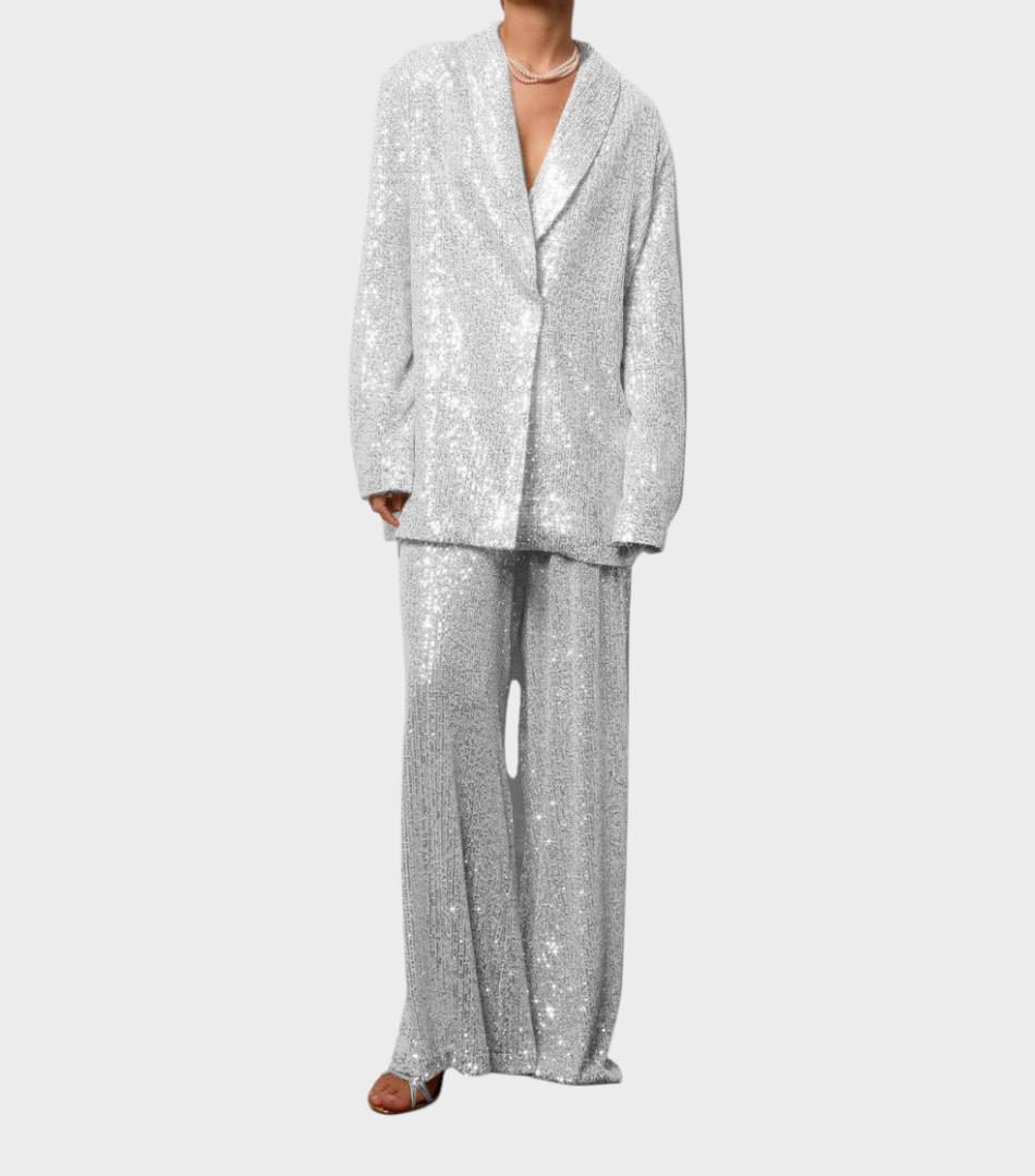 Alexa | Κομψό Σετ Παντελονιού με Πούλιες