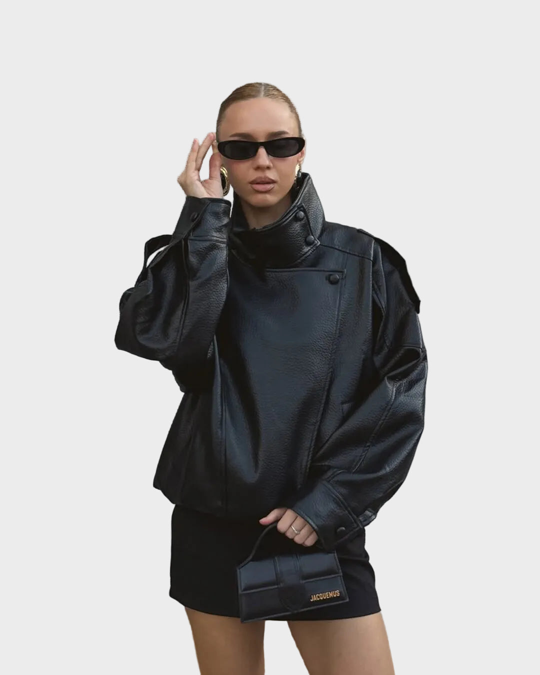 Carla Ασύμμετρο Δερμάτινο Τζάκετ