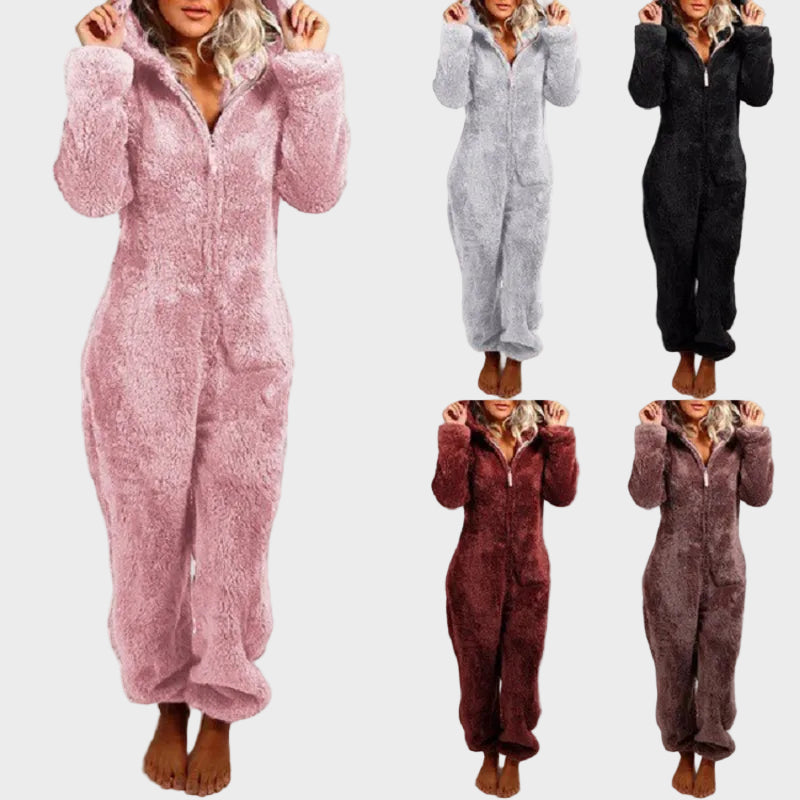 Klara |Ultra-Soft Hooded Onesie for Lounging – Plush Fabric, Playful Design & Comfortable Fit