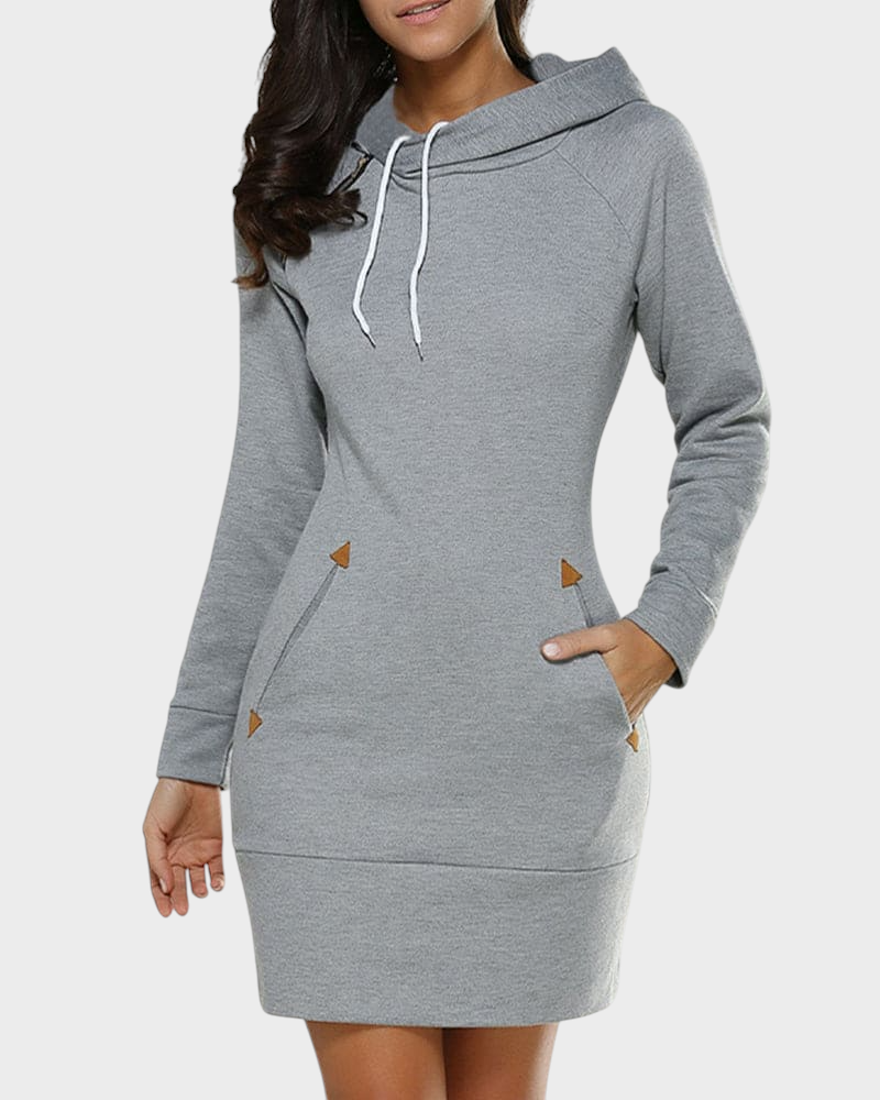Γυναικείο φόρεμα hoodie Haven από βαμβακερό μείγμα με κουκούλα