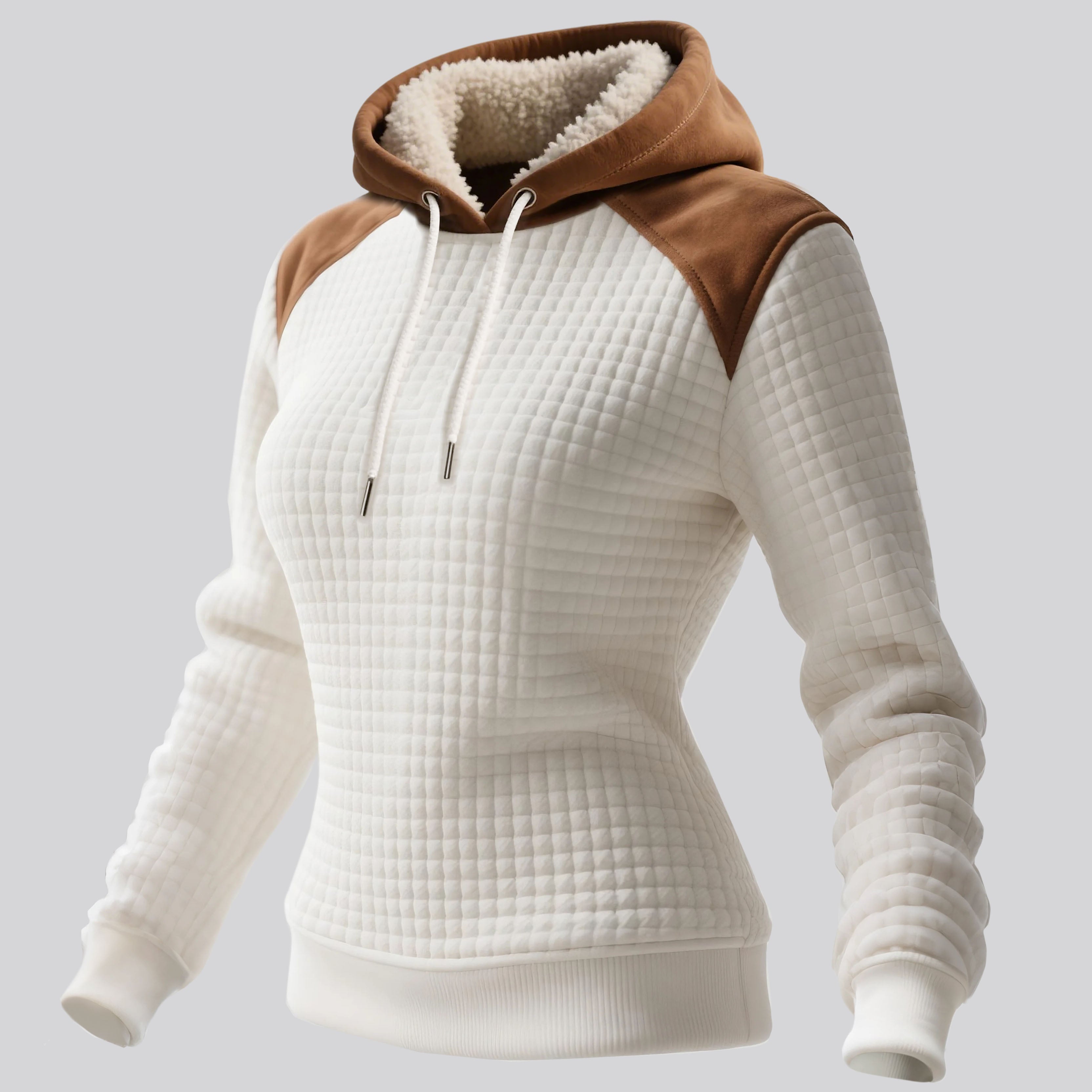 High-Neck Pullover with Contrast Shoulder Panels and Vertical Logo Sleeve