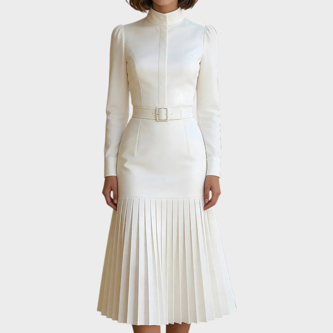 Allyson | Φόρεμα Midi με Ψηλό Λαιμό και Ζώνη