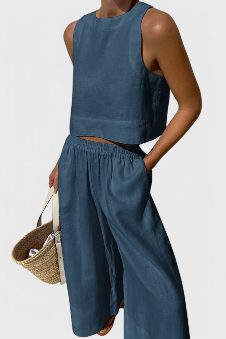 Avelina Μινιμαλιστικό Σετ από Ανάλαφρο Βαμβάκι και Λινό