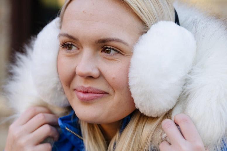 April | Προστατευτικό Λαιμού από Τεχνητή Γούνα Αρκτικής Αλεπούς - Λευκό