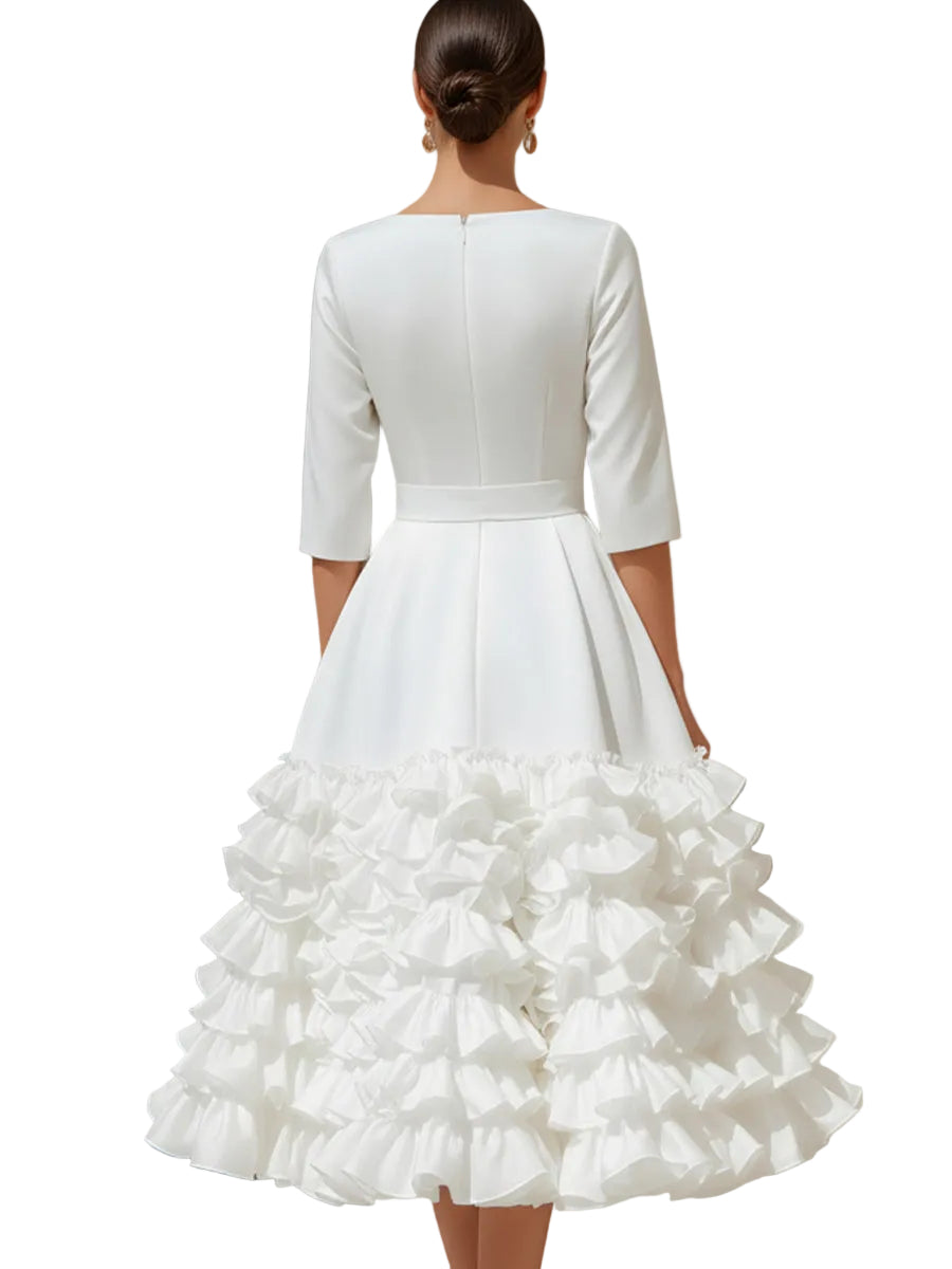 Brooke | Midi Φόρεμα με Ζώνη και Βολάν στο Τελείωμα (Belted Ruffled-Hem Midi Dress)