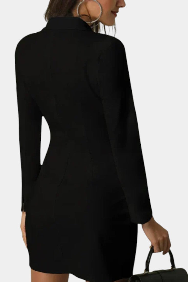 Heidi Κομψό Φόρεμα Blazer με Διπλή Πατιλέτα