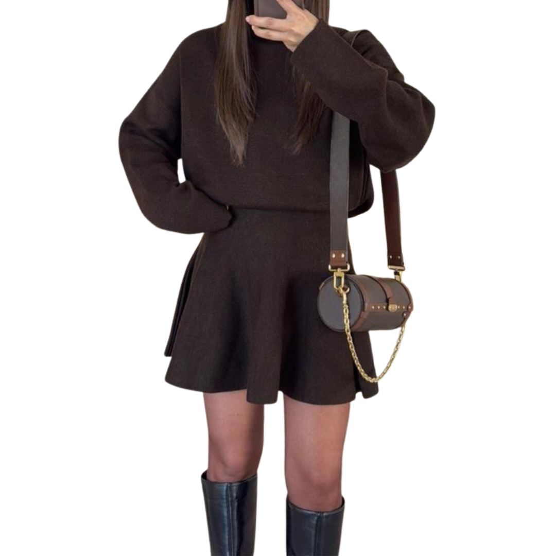 PHOEBE™ - πλεκτό φόρεμα με ημι-ψηλή λαιμόκοψη και χαλαρή εφαρμογή