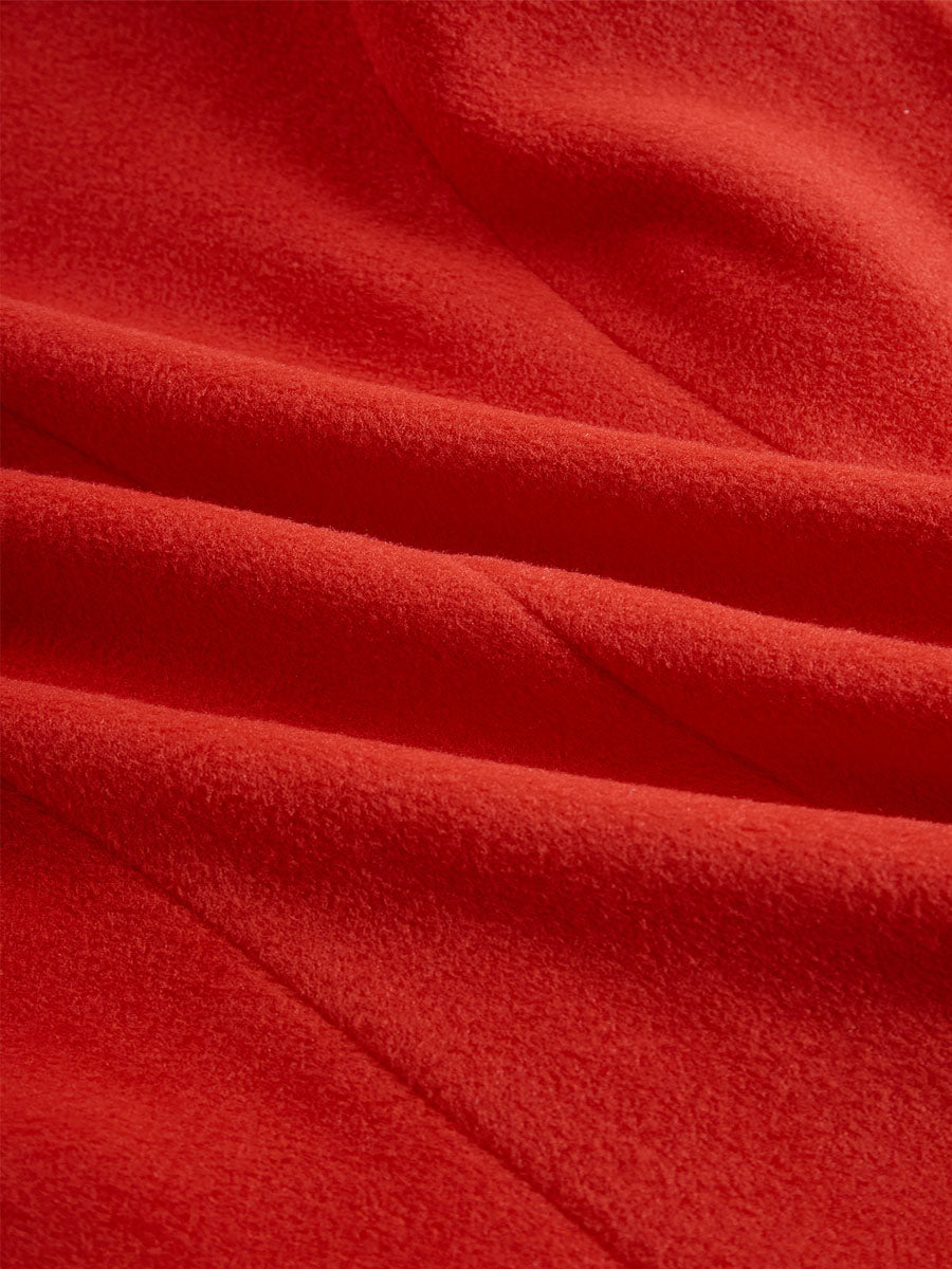 Harmony | Μάλλινο Μονόπετο Μπουφάν με Όρθιο Γιακά με Βολάν και Κέντημα Τριαντάφυλλο