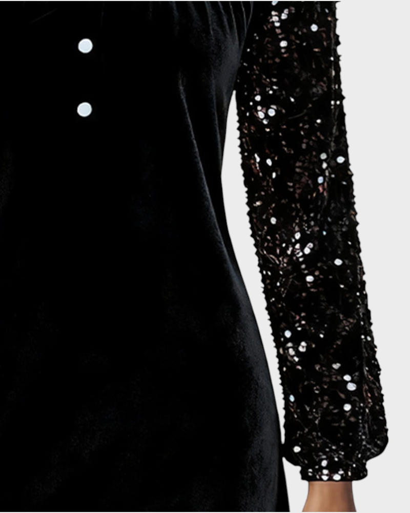 Joan | Φόρεμα από Βελούδο με Πάπλωμα Στρασάκι