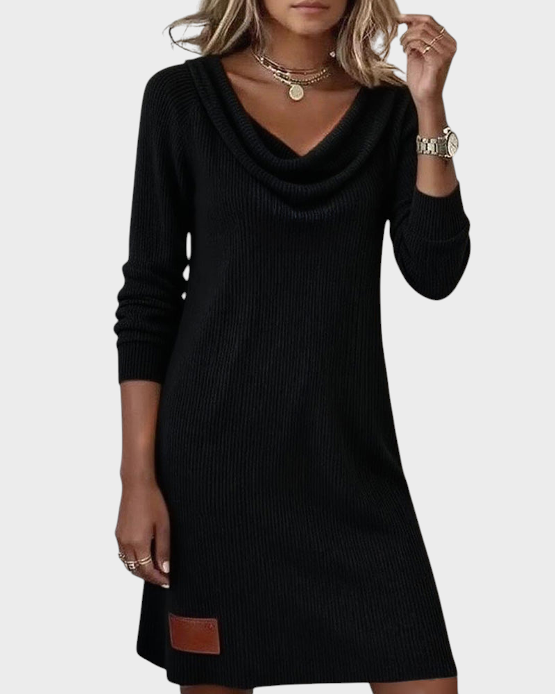 Σελίν | Καθημερινό Φόρεμα με Μακριά Μανίκια και Ψηλό Γιακά