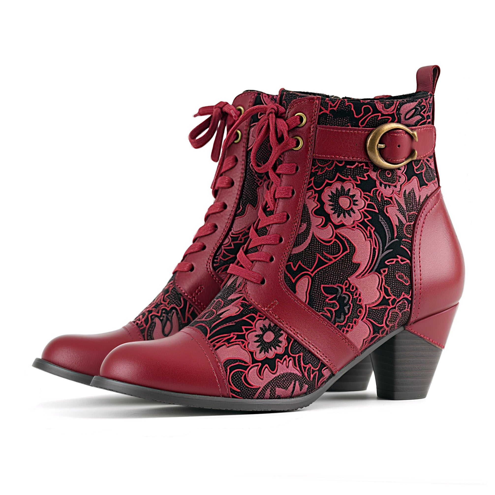 Timeless Grace Floral Μποτάκια με Κορδόνια