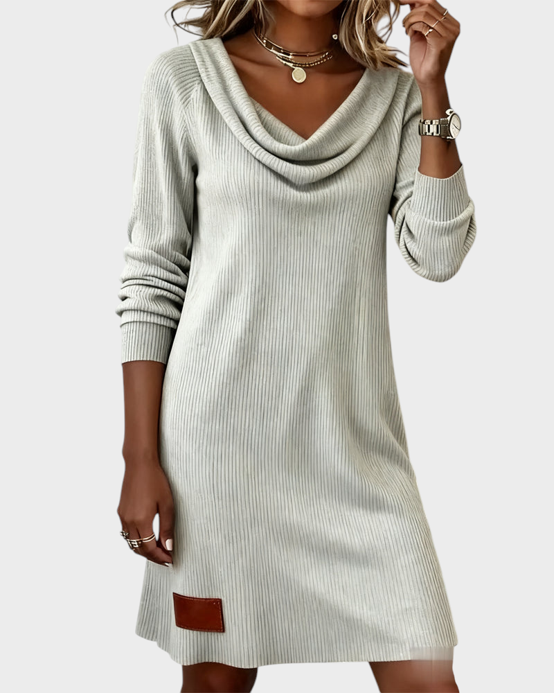 Σελίν | Καθημερινό Φόρεμα με Μακριά Μανίκια και Ψηλό Γιακά