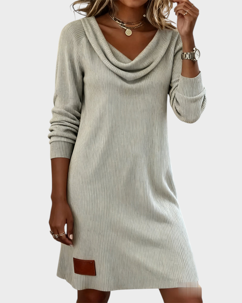 Σελίν | Καθημερινό Φόρεμα με Μακριά Μανίκια και Ψηλό Γιακά