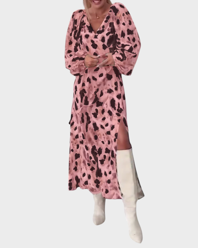 Avice | Εκτυπωμένο Σέξι Φόρεμα V-Neck