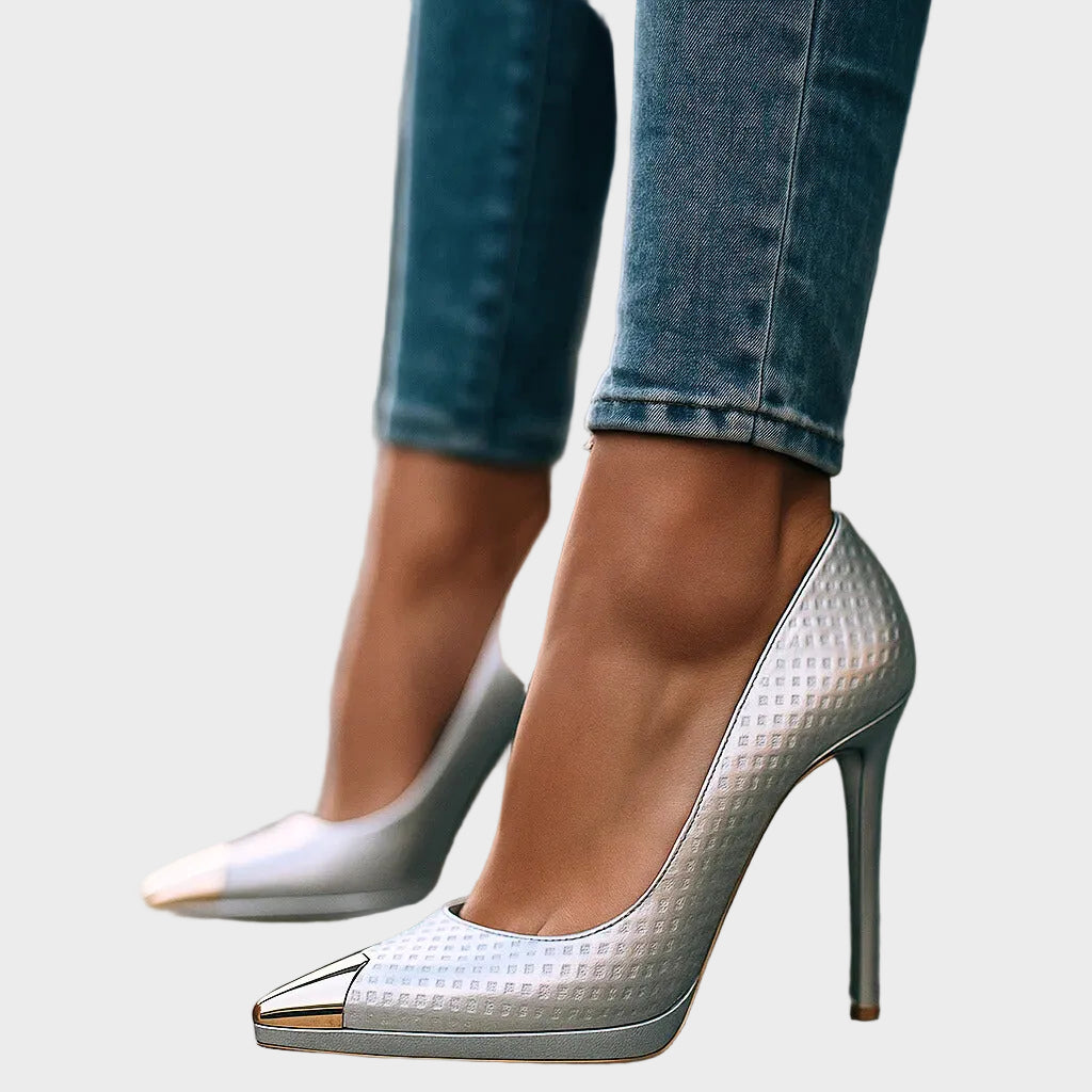 AVELINE Γόβες με Χρυσή Μύτη