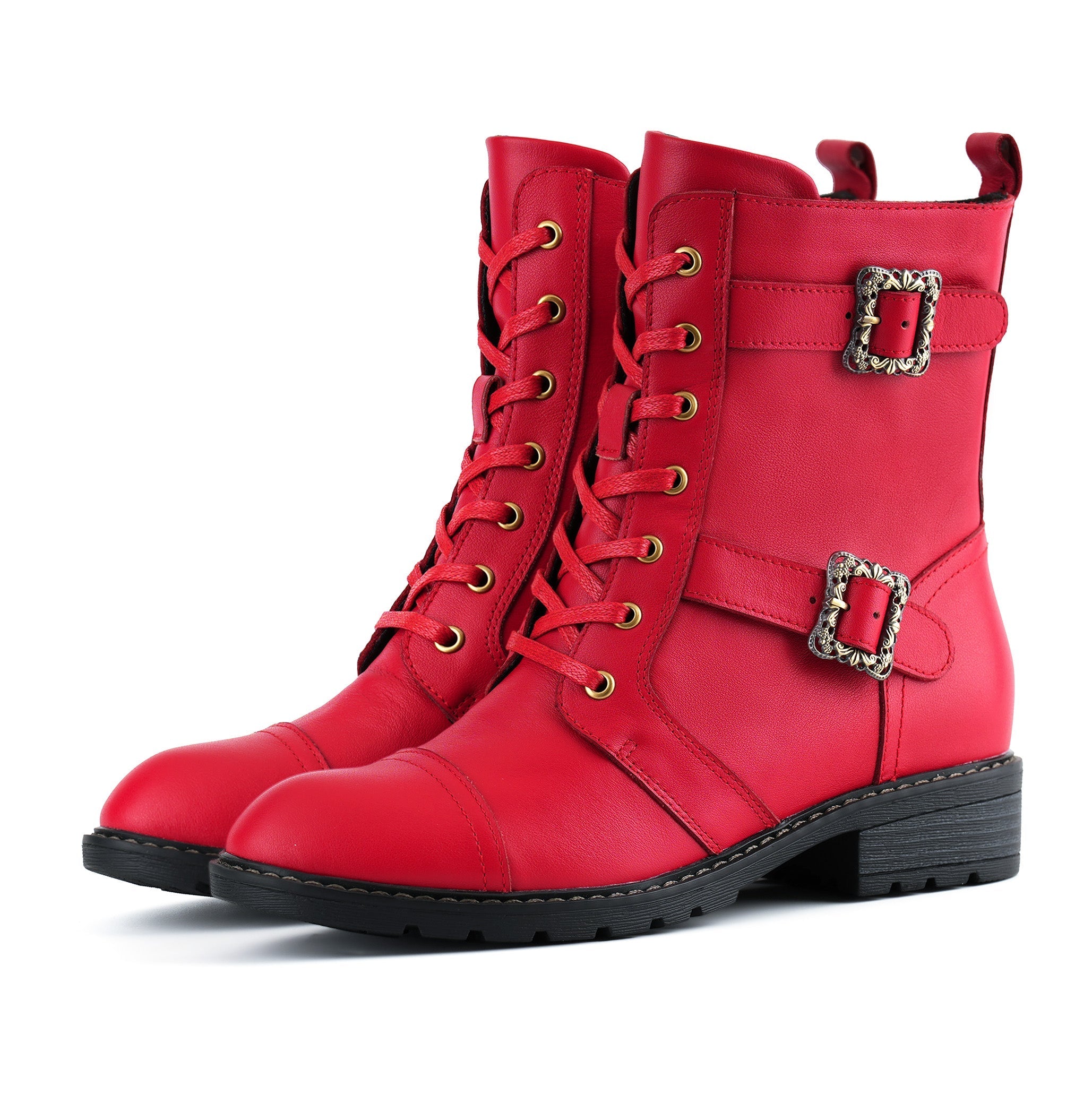 Lucy | Διαχρονικά Κομψά Φλοράλ Φλατ Μποτάκια με Κορδόνια (Timeless Grace Floral Lace-Up Flat Ankle Boots)