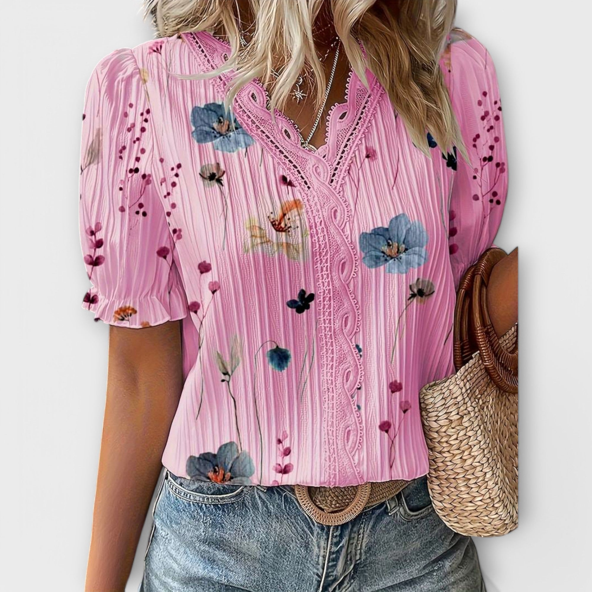 Έμιλι - Μπλούζα μόδας με V λαιμόκοψη