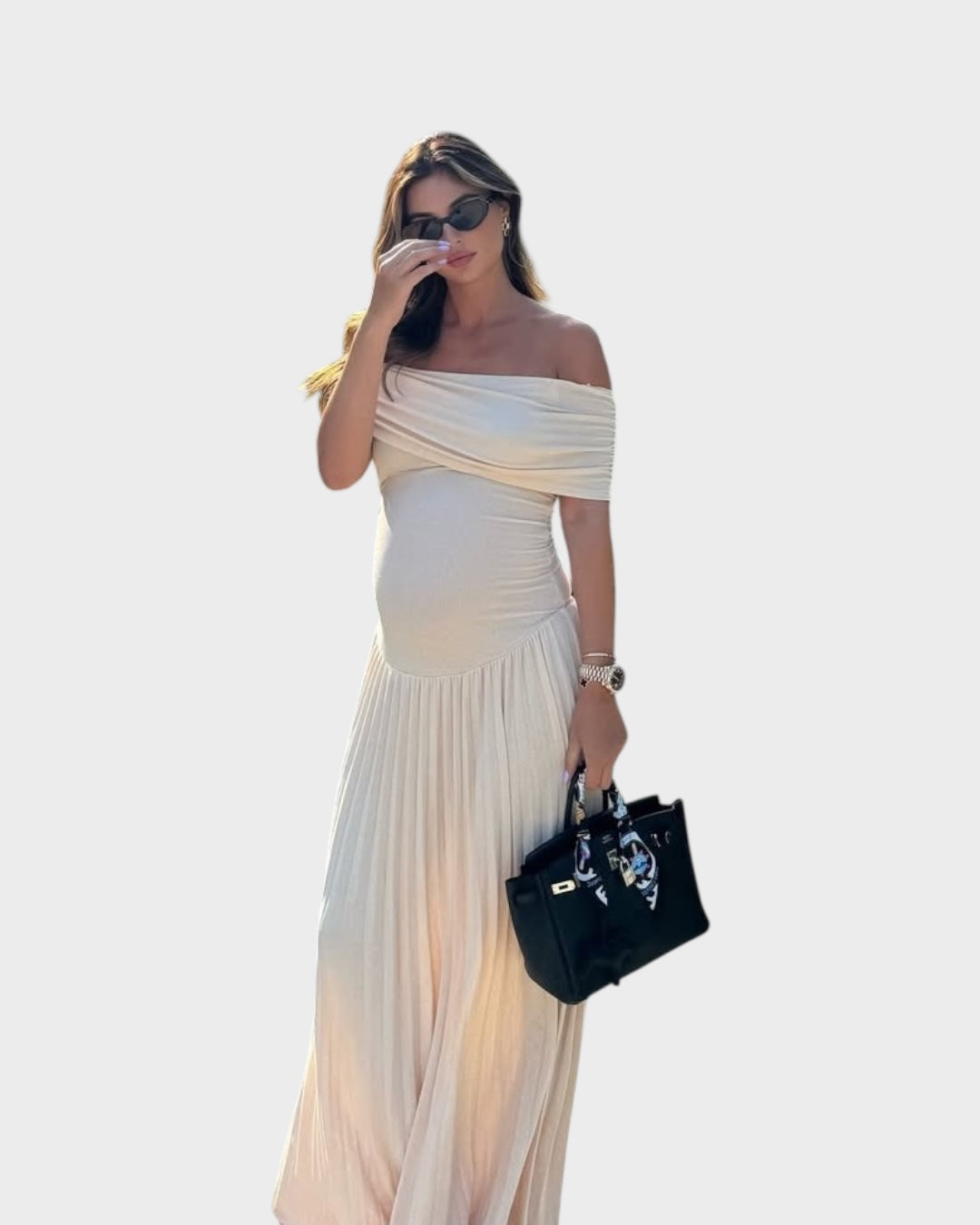 Amara - Μάξι Φόρεμα Εγκυμοσύνης με Πιέτες 