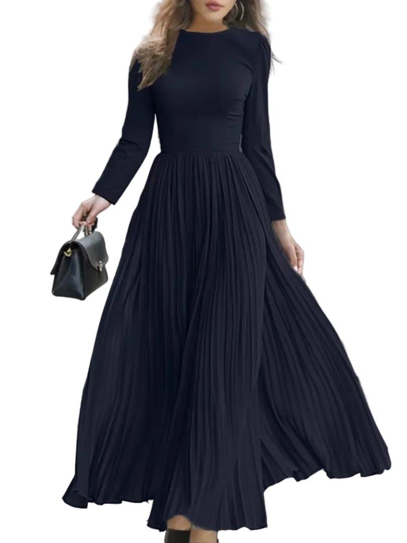 Marvee | Μακρυμάνικο Μάξι Φόρεμα με Πιέτες (Long Sleeve Pleated Maxi Dress)