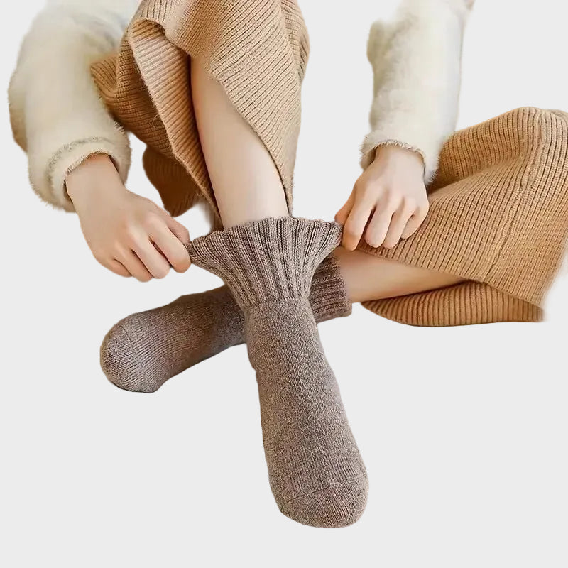Sally | Mid Calf Cotton Winter Socks