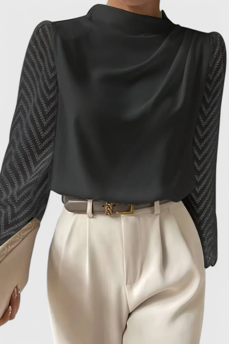 Zaraa Κομψή Μπλούζα με Διάφανες Μανίκες