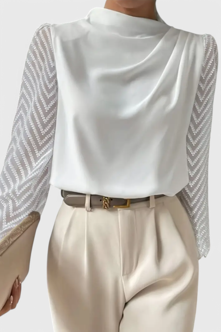 Zaraa Κομψή Μπλούζα με Διάφανες Μανίκες