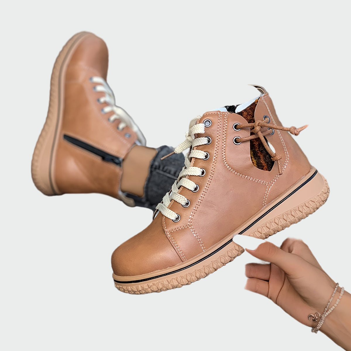 Ορθοπεδικές δερμάτινες μπότες αστραγάλου