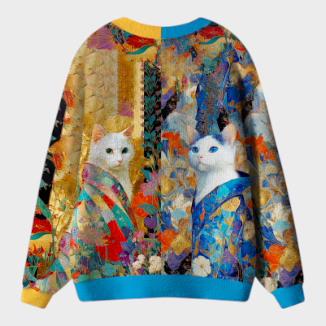 Zoey | Regal Cats σε ζωηρά ρούχα Άσχημο πουλόβερ με κουκούλα