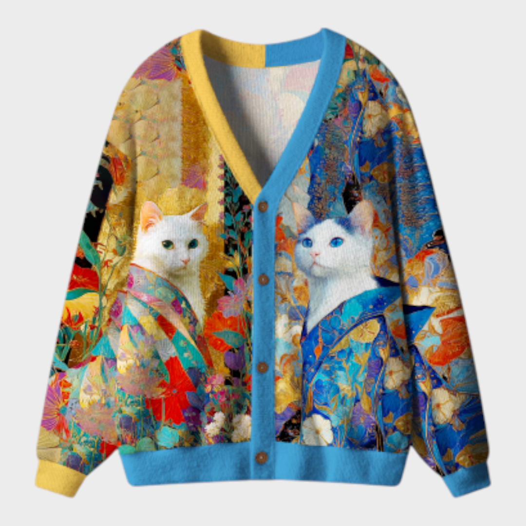 Zoey | Regal Cats σε ζωηρά ρούχα Άσχημο πουλόβερ με κουκούλα