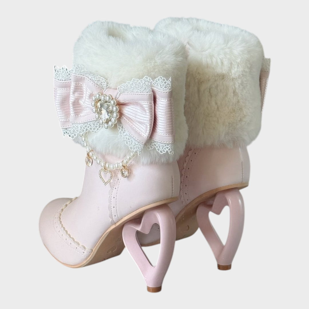 Candy | Μπότες με φτέρνα Heart Heel Sakura Pink