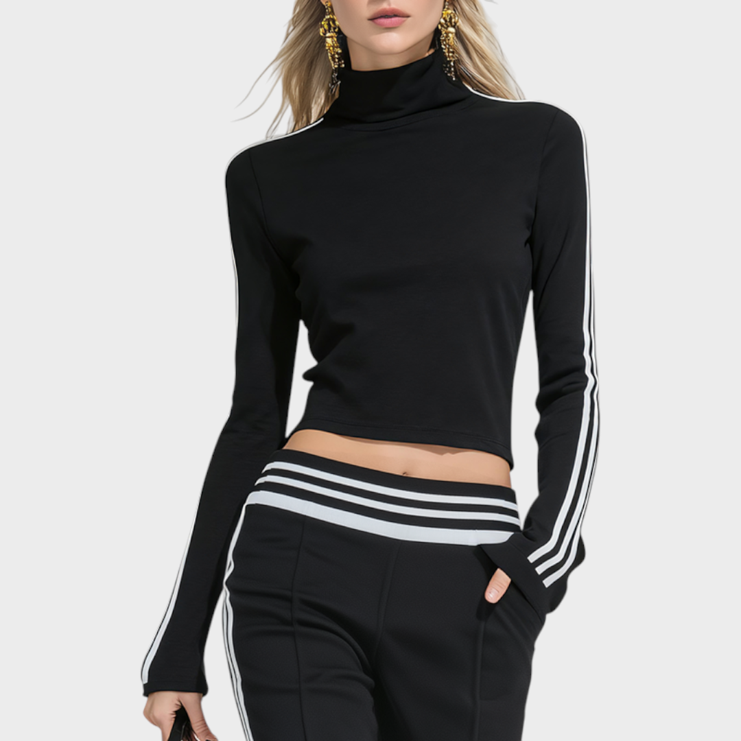 Rowena | Αθλητική και Στυλάτη Μπλούζα με Στάντ-Απ Γιακά και Σετ Φαρδιά Παντελόνια