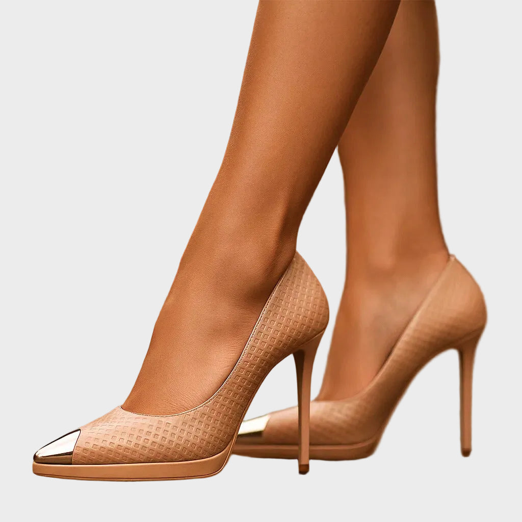 AVELINE Γόβες με Χρυσή Μύτη