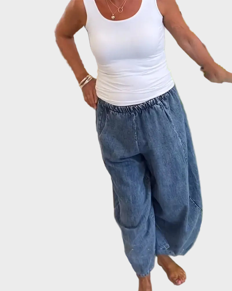 Gwen| Χαλαρό Τζιν με Ελαστική Μέση