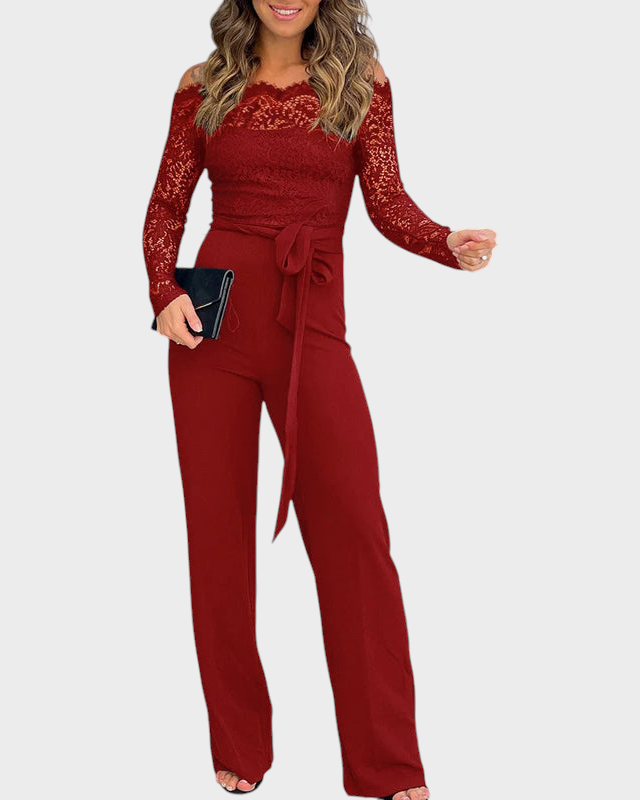 Matilda | Μακρυμάνικο Φόρεμα Jumpsuit με Δαντέλα