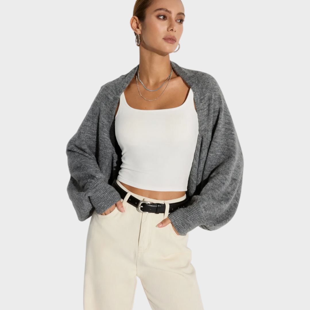 Jazzie | Κάρντιγκαν από Μίγμα Μαλλιού με Υπερμεγέθη Μανίκια Μπατγουίνγκ