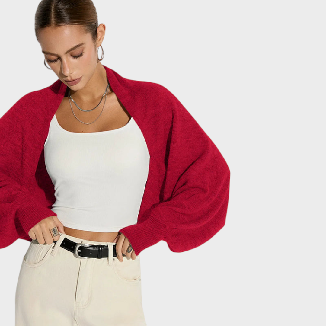 Jazzie | Κάρντιγκαν από Μίγμα Μαλλιού με Υπερμεγέθη Μανίκια Μπατγουίνγκ