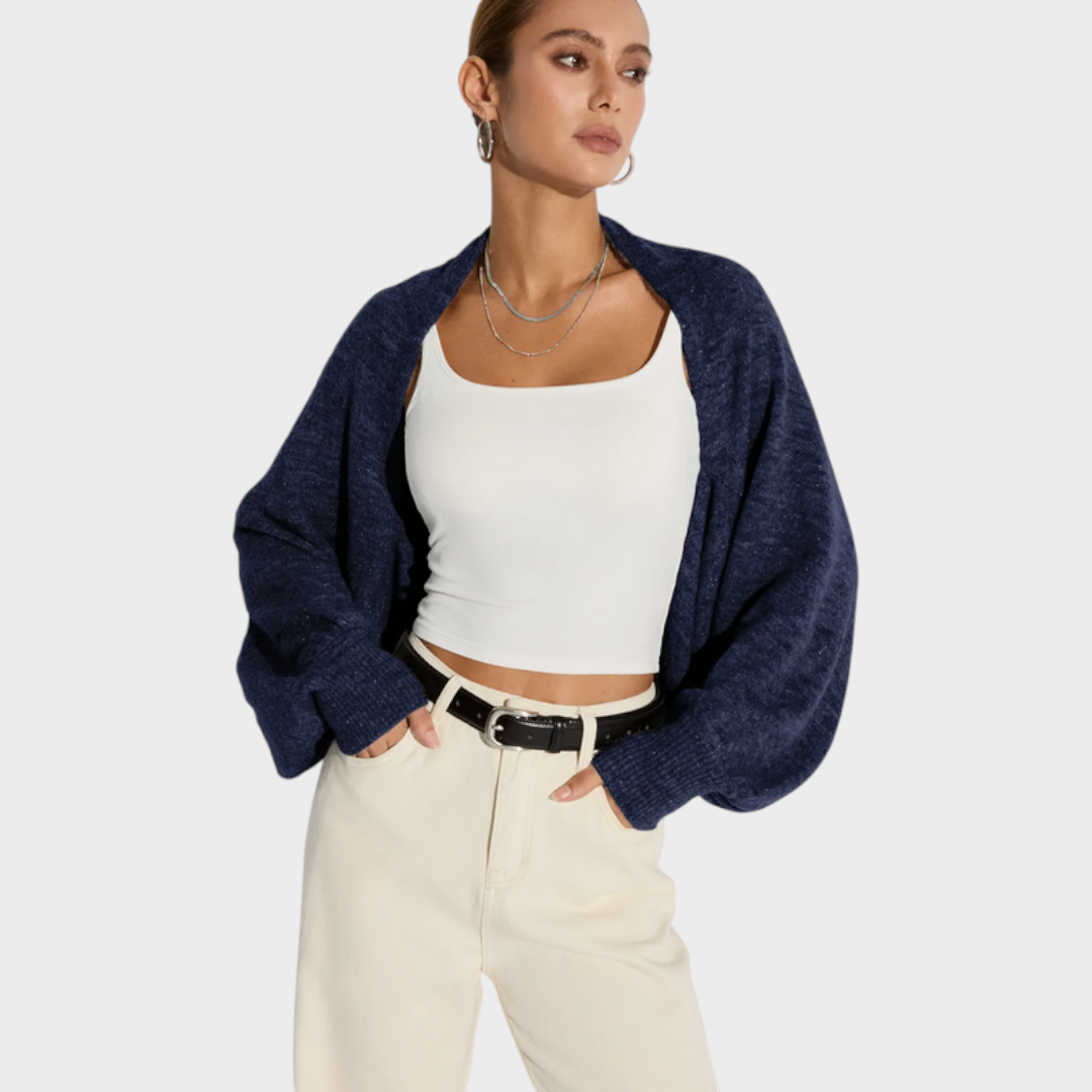 Jazzie | Κάρντιγκαν από Μίγμα Μαλλιού με Υπερμεγέθη Μανίκια Μπατγουίνγκ