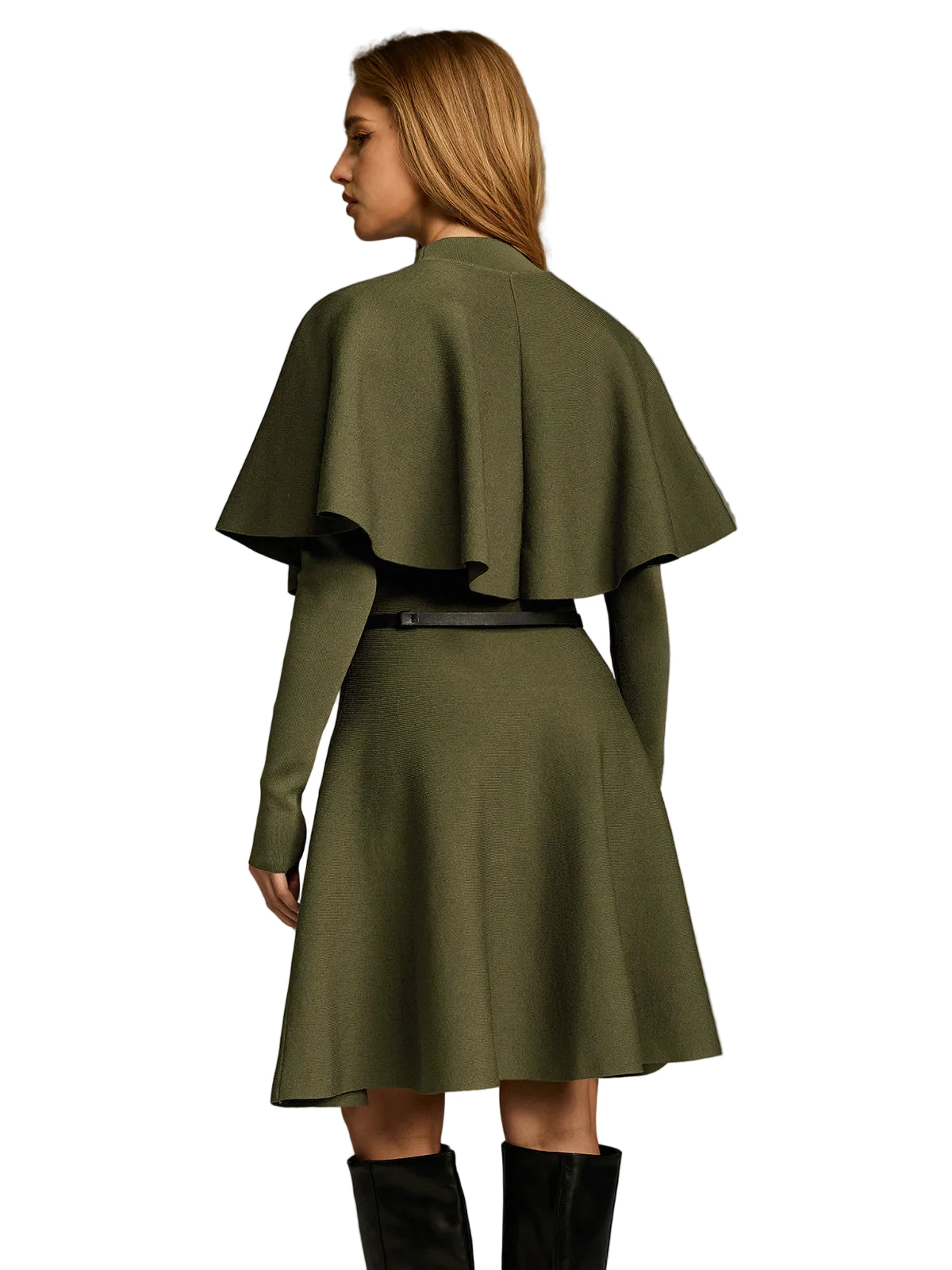 Coleen | Μίντι Φόρεμα με Κουμπιά, Ζώνη και Λεπτομέρεια Κάπα (Capelet-Style Button-Front Belted Midi Dress)