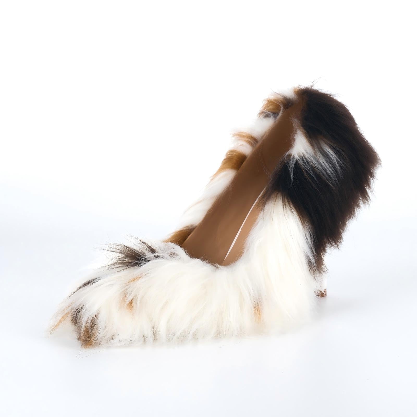 Mariene| Γόβες Στιλέτο με Μυτερή Μύτη και Γούνα